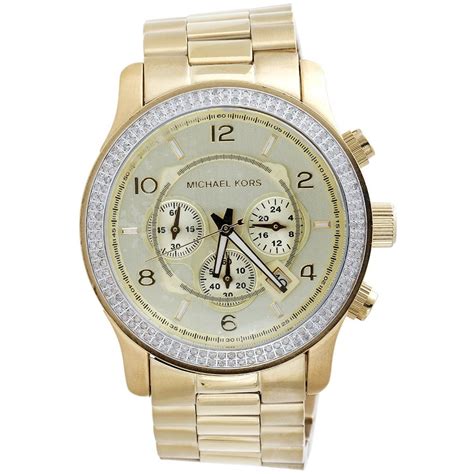 gold michael kors watch mens|men's mk watch with diamonds.